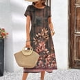 thumbnail image 7 of 2024 New Women‘s Dresses Floral Printed Summer Luxury Folk Midi Dresses Feamle Short Sleeve Dress Fashion Oversized Clothes, 7 of 7