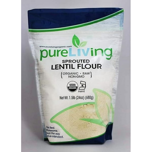 Pure Living Sprouted Lentil Flour - 1.5 lb