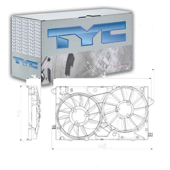 TYC Dual Radiator & Condenser Fan Assembly compatible with Buick Regal 2.4L L4 2011-2017