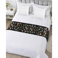 thumbnail image 5 of Bed Runner Scarf Cal King Size, Black Dinosaur Stain Bed Runners & Scarves for Foot of Beds, Vintage Letters Farm Animals Decorative Bedding Runner Scarf for Hotel Home Bedroom 102 x20 Inch, 5 of 6