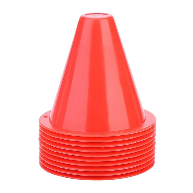 10 Pcs Soccer Training Cones Football Barriers Plastic Marker Holders Accessory (Red)
