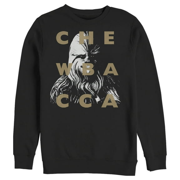 Men's Star Wars: The Clone Wars Chewbacca Text Overlay Sweatshirt Black Large