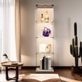 thumbnail image 2 of Lighted Glass Cabinet with 4 Shelves | Ideal for Storing Small Items | Tough Tempered Glass and Wood | Ensures Stability with Adjustable Feet, 2 of 3
