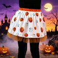 thumbnail image 2 of Halloween Skirts for Girls Halloween Print Tulle Skirts Shorts Holiday Party Tutu Skirts Halloween Outfit for Girls (White 50x35cm), 2 of 4
