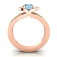 thumbnail image 4 of 2.35 Carat Elegant Oval Cut Aquamarine & Peridot Gemstone Bridal Ring for Women Solid 18K Rose Gold Size 11.5 by Diamond-Capitals, 4 of 8
