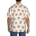 thumbnail image 5 of Xecao offers the Squirrel And Rose for Men's Casual Short-sleeved Shirt, a button-up collared shirt with a pocket, perfect for beach vacations and yacht travel in the XX-Large size., 5 of 7