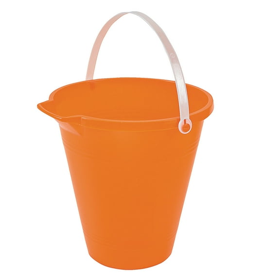 Fun Express - Orange Sand Bucket for Summer - Toys - Active Play - Beach Toys - Summer - 1 Piece