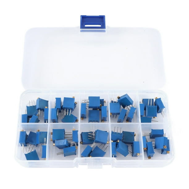 Potenciómetro de resistencia variable ajustable de 3296 W, 500 ohmios, 1 kΩ, 2 kΩ, 5 kΩ, 10 kΩ, 20 kΩ, 50 kΩ, 100 kΩ, 200 kΩ, 1 mΩ, 50 unidades.