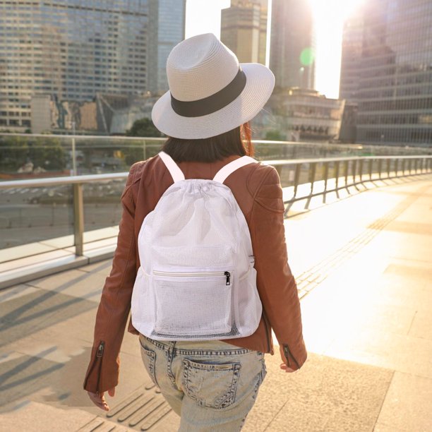 Fiudx Liquidación de ahorros de verano Bolso de estudiante de ocio 2024 Mochila de textura Joze de verano Bolso transparente no tejido Bolso de viaje de mujer de moda Bolso de estudiante de ocio