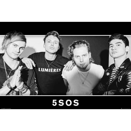 5sos Room Decor 5 Seconds Of Summer - 5SOS - Music Poster / Print (The Guys - Black & White) (Size: 36