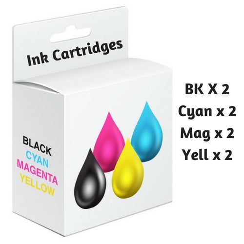 Generic 8PK High Yield Black & Color Ink for Brother LC51 (2 of each Color) -Combo BK,C,M,Y-Free Shipping Over $50