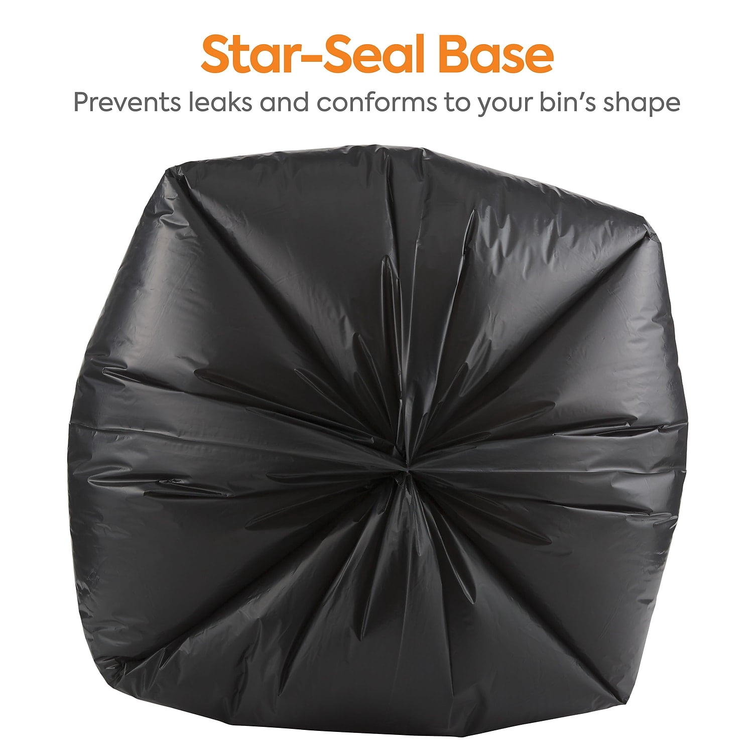 Staples Coastwide Professional AccuFit 55 Gallon Trash Bag 40" x 53" Low Density 1.3 mil Black 100