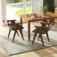 thumbnail image 5 of Costway Modern Accent Chairs Set of 4 with Leathaire Seat Cushions &  Backrests Brown, 5 of 9