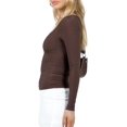 thumbnail image 4 of GHSDFBB Women Summer Slim Fit Basic Crop Tops Solid Color Long Short Sleeve Crew Neck Pullover Tight Tee Shirts Streetwear, 4 of 5