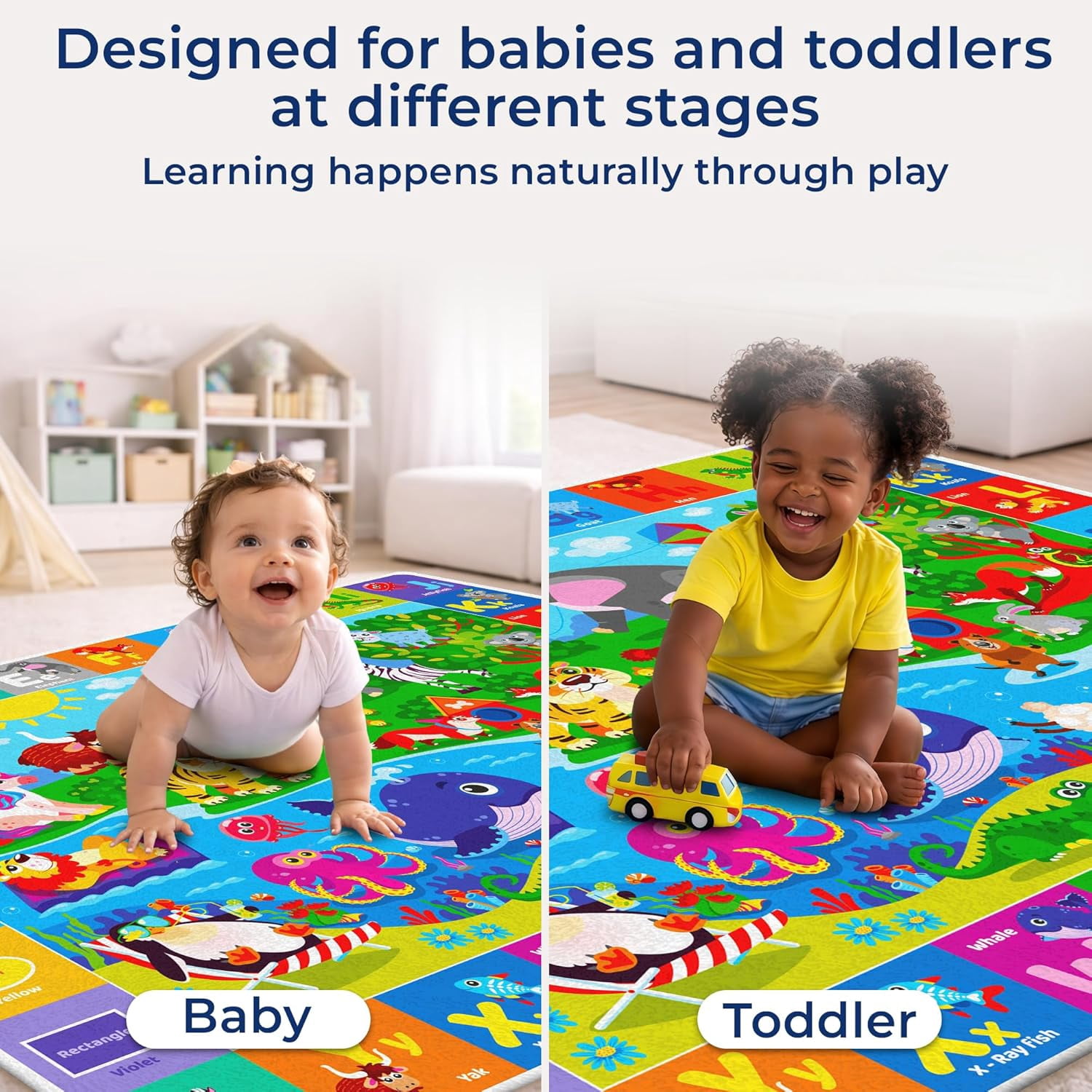 Quokka Baby Mat for Floor Play for Babies 6-12 Months – Super Soft Baby Floor Play Mat for Toddlers 1-3 – Extra Large Thick Plush Rug for Nursery