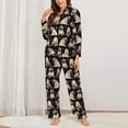thumbnail image 2 of KLL French Bulldog Print Women's Long Sleeve Pajamas with Pants Sleepwear Loungewear 2 Set-Large, 2 of 7