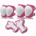 thumbnail image 1 of Equipo de protección para niños/adolescentes con muñequeras y correas ajustables para patinaje sobre ruedas, monopatín y ciclismo. (blanco y rosa) Rojo Verde, 1 of 4