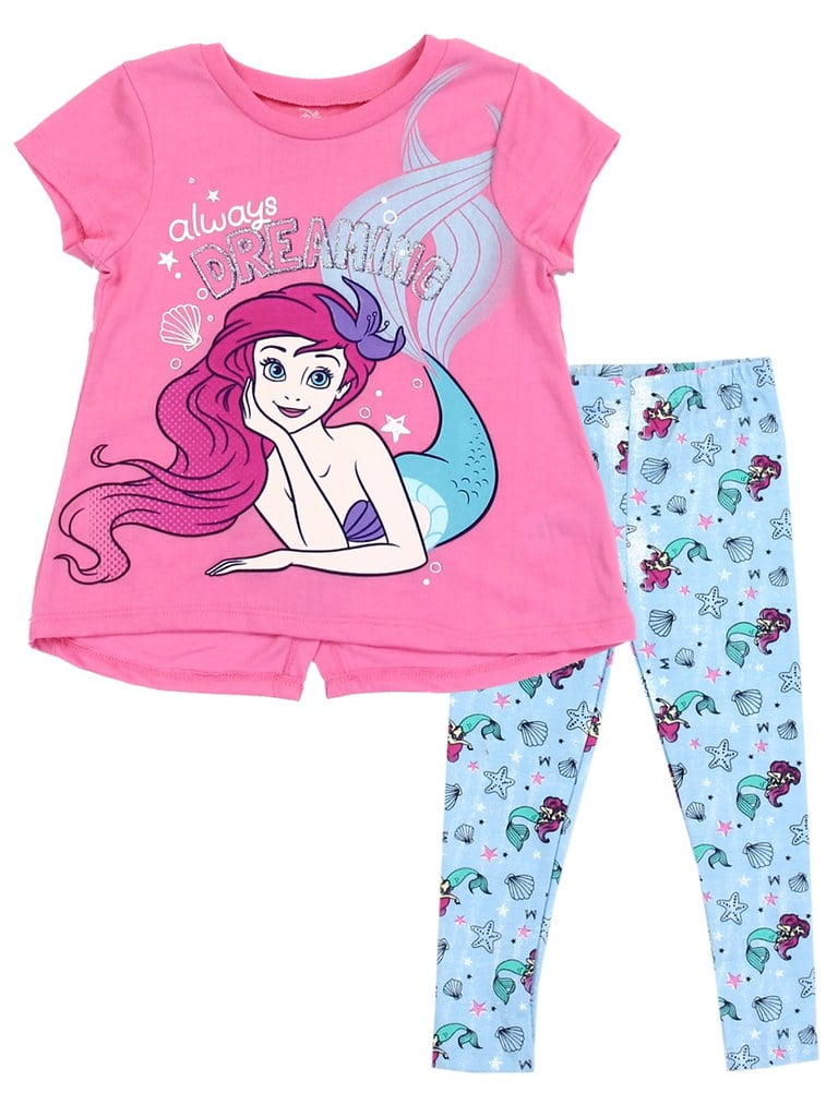 Disney The Little Mermaid Pajamas for Toddler Girls 2-Piece Ariel Shirt Pant 5T