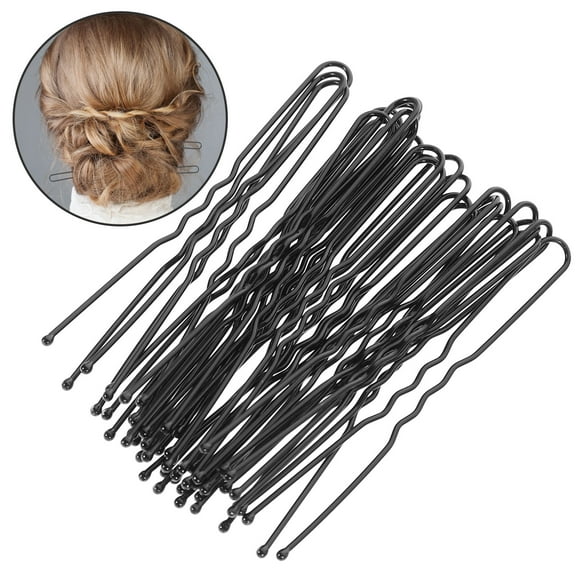 WHAMVOX  50 Pcs Hairpin Snap Bobby Pins for Women Bun Clip Miss Black