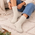 thumbnail image 5 of MKOSPLRT Women’s Thickened Fleece Mid‑Calf Socks Beige Soft Coral Velvet Warm Cozy Sleeping Socks Home Floor Socks for Cold Winter Indoor Lounging Daily Wear, 5 of 8
