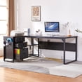 thumbnail image 4 of Haooyeah 70" Morden L-Shaped Large desktop Office Computer Desk with Storage Shelves,Executive Desk with Desktop Power Outlets and Lockable Drawers, 4 of 7