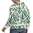 thumbnail image 6 of Balery Palm Branch With Leaves Pattern Mens Hoodie Kangaroo Pocket Hoodie Pullover Hooded Sweatshirt Ideal for Daily Wear Travel and Home-Medium, 6 of 7
