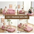 thumbnail image 4 of BIGSYY Convertible Folding Sofa Bed with Armrest and Pillow， Comfy for Living and Bedroom, Suitable for Adults, Pink, 4 of 9
