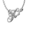thumbnail image 2 of SuperJeweler F Initial Necklace in White Gold With 5 Diamonds, Serif Style, With Free 18 inch Cable Chain, for Women, 2 of 7