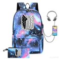 thumbnail image 5 of Mochila Attack on Titan para mujer y hombre, suave, 2 piezas, antibloqueo, mochila escolar, portátil, impermeable, capacidad de viaje, mochilas, 5 of 5