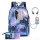thumbnail image 5 of Mochila Attack on Titan para mujer y hombre, suave, 2 piezas, antibloqueo, mochila escolar, portátil, impermeable, capacidad de viaje, mochilas, 5 of 5