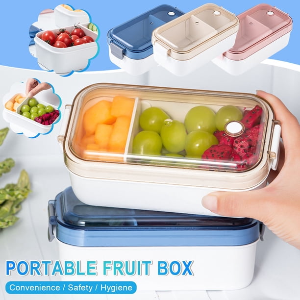 Nevera Ganfancp Compartimento Hermético Frutero Transparente Fiambrera Portátil Calentable Por Microondas Liquidación 1X Crisper