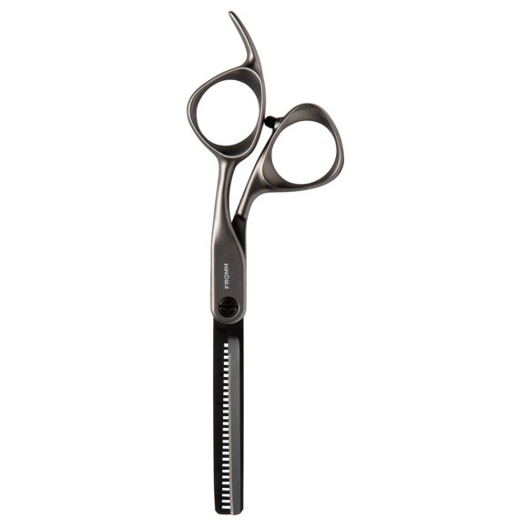 Fromm Professional Invent Tijeras de precisión para adelgazar y texturizar el cabello de 5,75 pulgadas y 28 dientes para cortes romos y en capas en tijeras de acero japonés con hoja semiconvexa para e