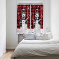 thumbnail image 4 of Red Black Plaid Snowman Christmas Kitchen Curtain 2 Panels Curtains 63 Inch Length, Xmas Snowflake Birds Curtains Rod Pocket Curtains Window Drapes Treatment Window Cafe Curtains, 4 of 5