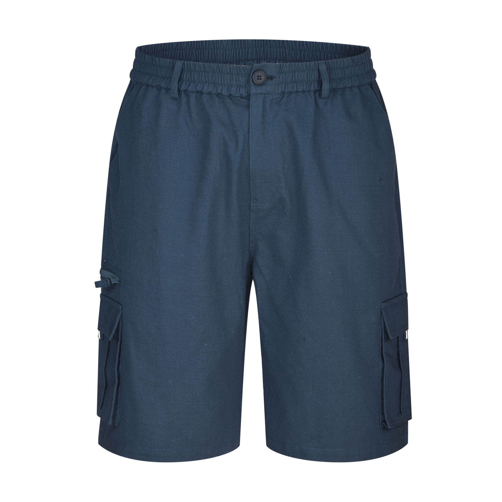 WQJNWEQ Men's Shorts Casual Button Zipper Solid Knee Length