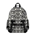 thumbnail image 3 of Black Daisy Flower White Blooms Pattern Backpack for School,Cute School Bag,Schoolbag with Adjustable Shoulder Straps & Padded Back,15.25"x11.5"x5.25", 3 of 5