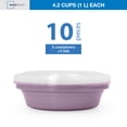 thumbnail image 3 of Mainstays 5-Pack 3-Compartment Round BPA-Free Plastic Meal Prep Food Storage Containers, 1L, Lilac Bloom, 3 of 10