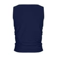 thumbnail image 4 of Ndbuld Women's Basic Tank Tops Womens Tank Tops Summer Sleeveless High Neck Slim Fitted Blouse Side Ruched Basic Tees Shirts Deal of The Week Navy S, 4 of 5