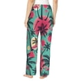 thumbnail image 3 of Pajama Pants Women, Red Bird palm trees Sweatpants Soft Sleep Lounge Pants, Casual PJ Bottoms Pants with Pockets, 3 of 5
