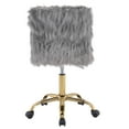 thumbnail image 4 of OF00121 - Office Chair, Gray Faux Fur & Gold Finish - Arundell, 4 of 5