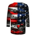 thumbnail image 4 of 3/4 Sleeve T-Shirts for Womens Summer Independence Day Patriotic T Shirts USA Flag Star Printed Tee Shirts Round Neck Tops Light Breathable Blouses Holiday Beach Party Outfits, 4 of 5