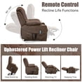 thumbnail image 3 of Lift Recliner for Elderly, LEGAHOME Electric Power Lift Chair with Heated and Massage, 26" Oversized Leather Recliner Chair with Cup Holders & Side Pockets up 400 lbs, Brown, 3 of 13