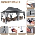 thumbnail image 3 of COBIZI 10x20 Pop up Gazebo Tent, Canopy Tents for Parties, 3 Adjustable Height Settings, 240 Sq. Ft. Large Outdoor Pop Up Patio Gazebos, Shelter with Net for Backyard, Lawn, Deck, Dark Gray, 3 of 9