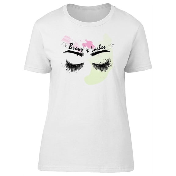 Watercolor Brows And Lashes T-Shirt Women -Image by Shutterstock, Female XX-Large