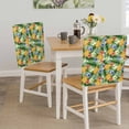 thumbnail image 5 of Summer Fruit Chair Covers Set of 8 Purple Flowers Tropical Plants Pineapple Chair Back Covers Stretch Removable Washable Slipcovers Protector for Dining Room Kitchen Party Decor, 5 of 9