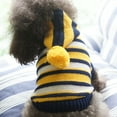 thumbnail image 3 of SPRING PARK Pet Dog Stripe Design Dog Wool Blend Sweater with Ball Puppy Cat Knitwear, 3 of 6