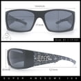 thumbnail image 3 of Locs Mens Skull Arm Thick Temple Wrap Biker Gangster Sunglasses Matte Black, 3 of 8