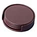 thumbnail image 3 of Chocolate Brownleatherette 4 Coaster Set With Holder, 3 of 9