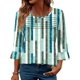 thumbnail image 1 of Blusa Blingfit con estampado floral de manga 3/4 para mujer, talla M, 1 of 5