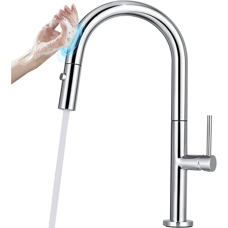 YITATACK Touch Control Kitchen Faucet with Pull Down Sprayer - Smart Kitchen Sink Faucets - Touchless One-Handle Pulldown Faucet for Kitchen Sink