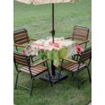 thumbnail image 4 of Outdoor Tablecloth with Umbrella Hole for Patio/Picnic/Party/Camping, Summer Flamingos Waterproof Table Cloth Square Cover Washable, Tropical Pink Botanical Flowers Cactus (60"x 60"), 4 of 8